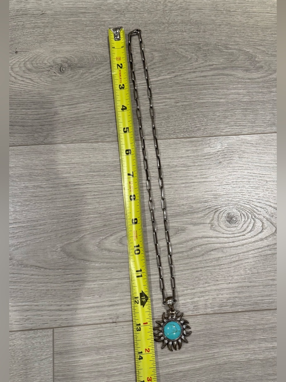 Turquoise Sunburst Pendant Necklace from Mexico - Picture 5 of 6